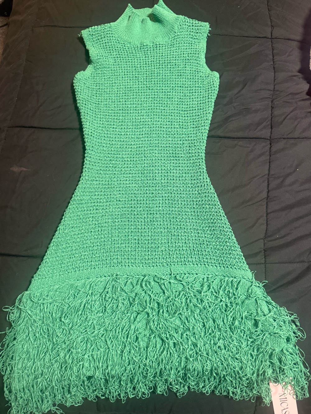 MICAS Sleeveless Knit Dress Sweater in green